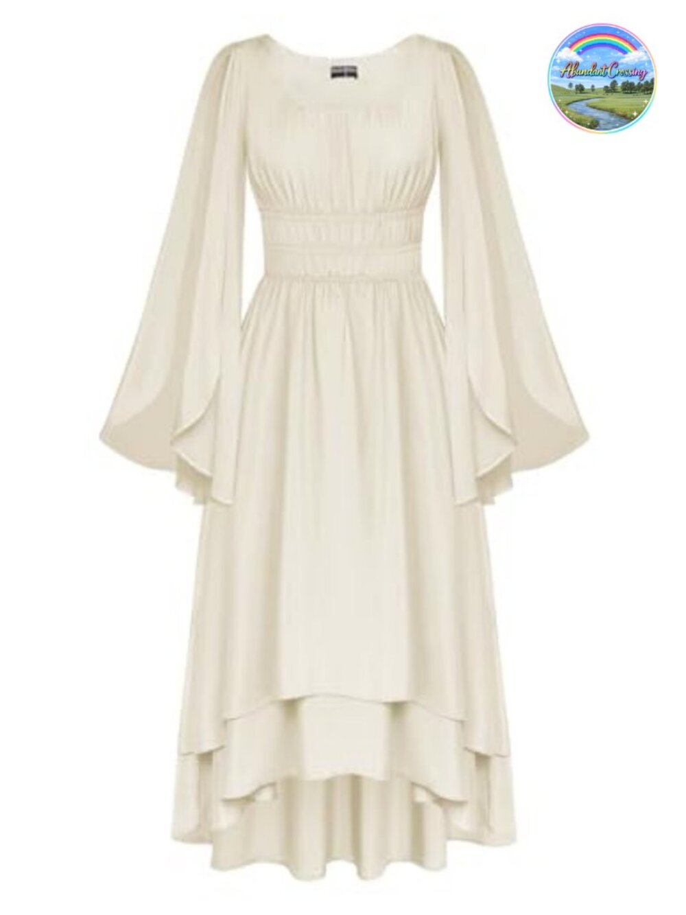 Renaissance Costume Split Sleeve Double Layer High-Low Dress